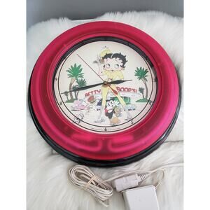 Collectable Betty Boop Neon Clock Centric 1999‎ Drive Up Diner 14.5"